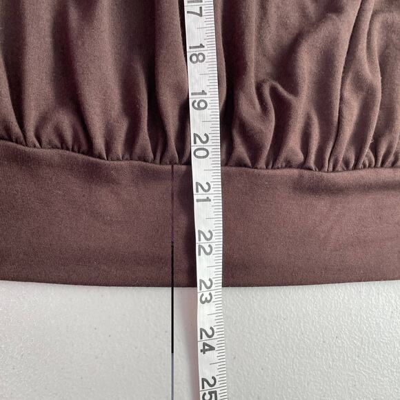 MICHAEL by MICHAEL KORS Brown Beaded Tank Top Shirred Scoop Neck Band Hem M - Picture 13 of 13